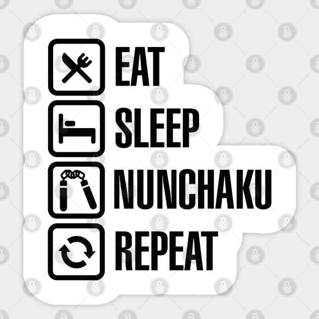 Eat Sleep Nunchaku Repeat Sticker by LaundryFactory